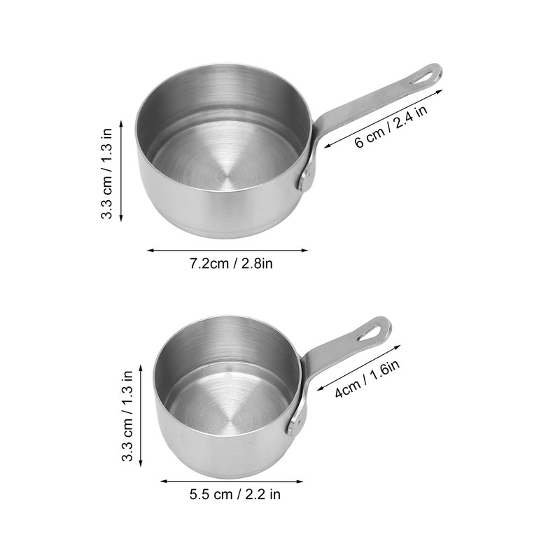2pcs Sauce Cup 304 Stainless Steel Stackable Handle Design Mini