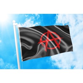 DMSE Anarchy Anarchists Punk Flag 3X5 Ft Foot 100% Polyester 100D Flag UV Resistant (3'X5' Ft Foot)