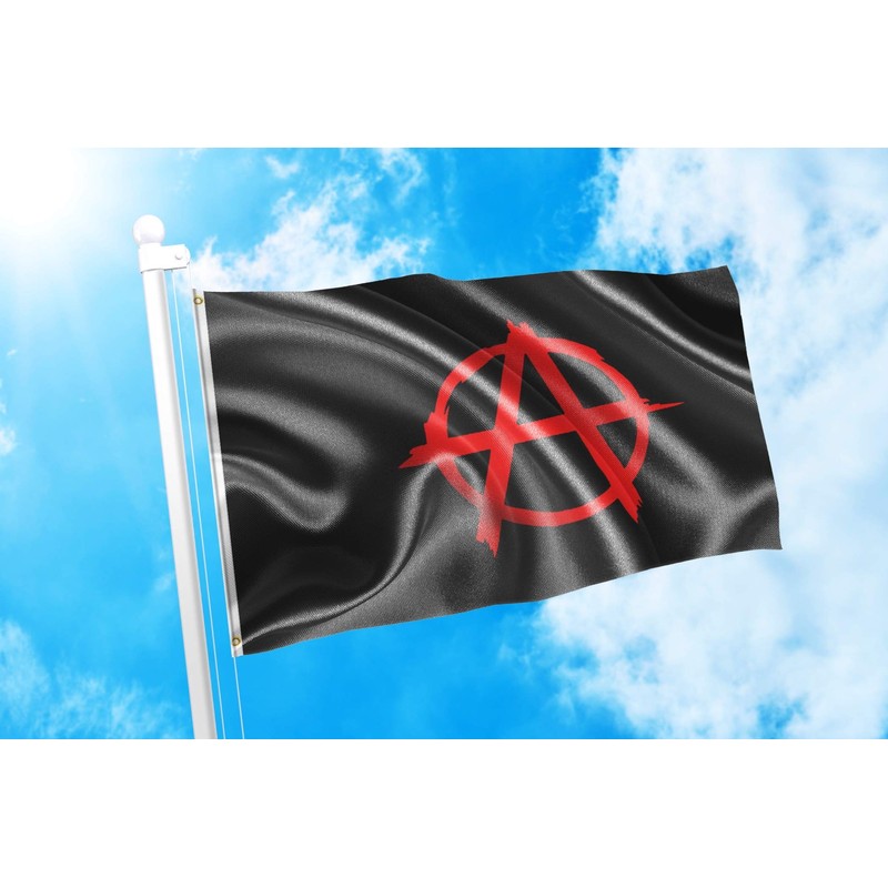 DMSE Anarchy Anarchists Punk Flag 3X5 Ft Foot 100% Polyester