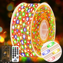 KNONEW 203FT Outdoor Christmas Fairy Lights Plug in,600 LED String Lights Outdoor Waterproof 8 Modes Memory Times for Wedding Bedroom Walls Garden Trees Decoration(Multicolor)