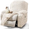 JOKIVTOU Recliner Chair Covers 4-Pieces, Soft, Stretchable, White, Modern Home