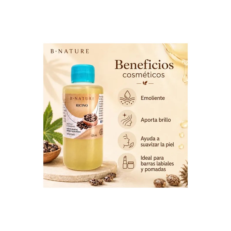 Aceite De Ricino B Nature 100 Puro 125ml Prensado En