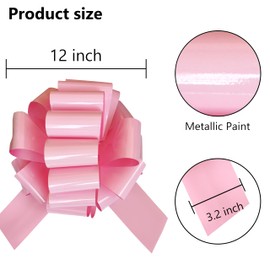sxvblly Big Bows 12 Inch Big Pink Bows for Gift Wrapping Car Decorated Birthday Party Christmas Gift and Valentine's Day Decorations
