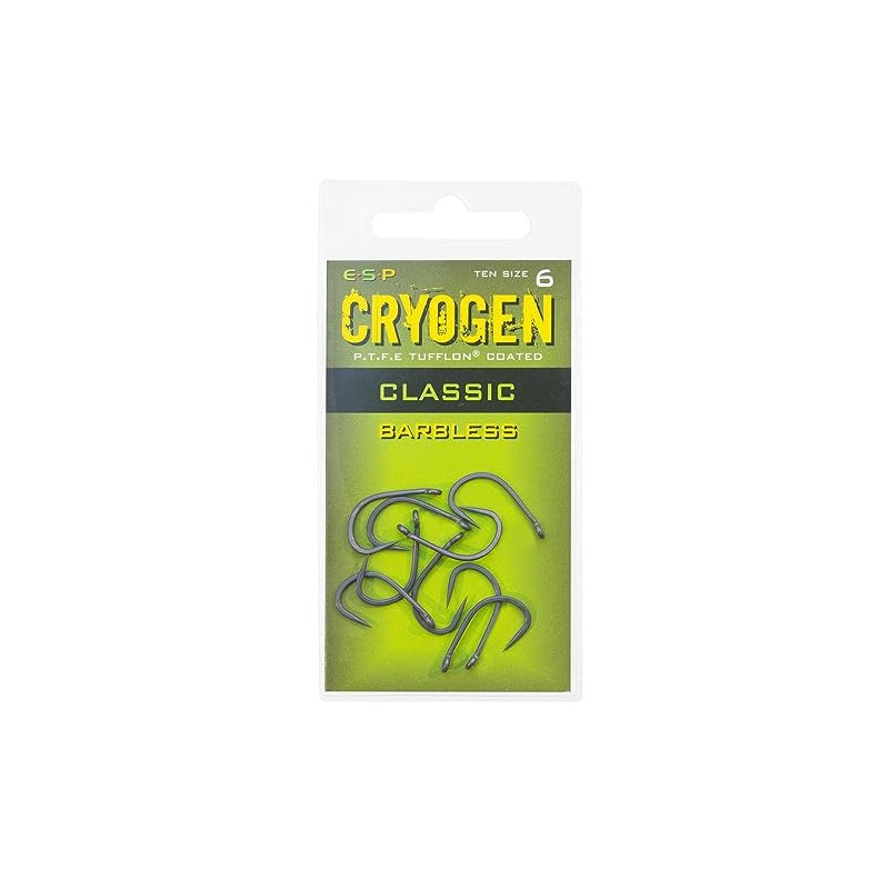 ESP Cryogen Classic Barbless Carp Hooks: 6