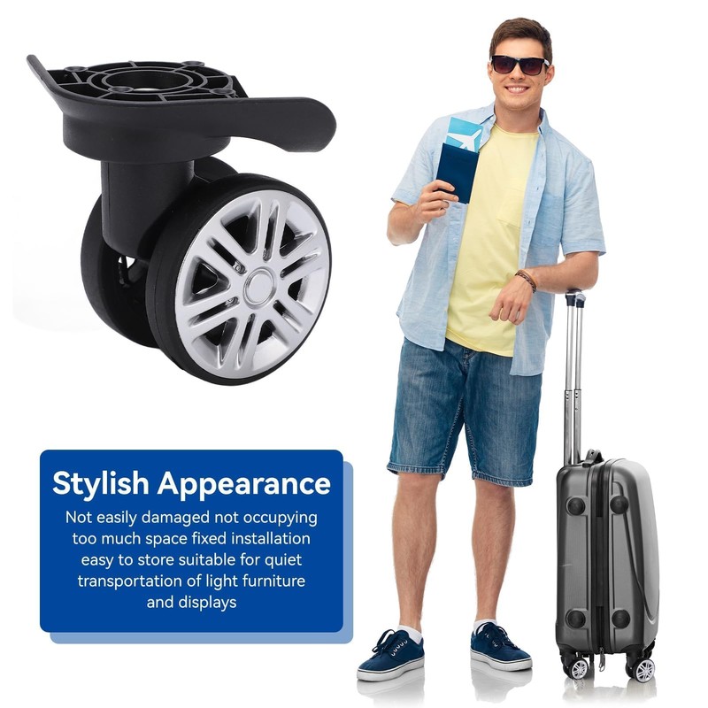 Suitcase Casters, 1 Pair Suitcase SwivelCasters Repalcement Double Row Wheels