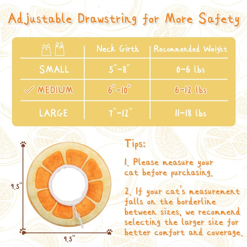 ANWA Adjustable Cat Cone Collar Soft, Cute Cat Donut Collar