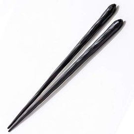 Oedo Tasaki Chopsticks: Hand Carved Ebony Wood Comfortable Chopsticks (1 Pair, Large Size: 9.3 inches (23.5 cm)