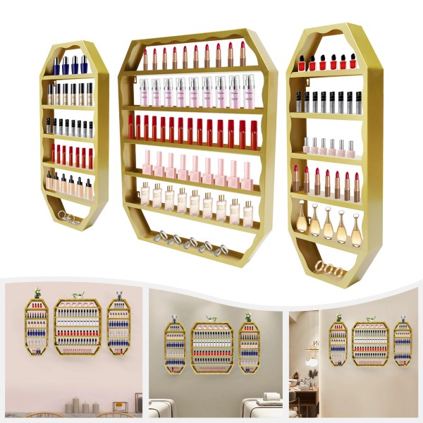 Wall-Mounted Nail Polish Storage Racks Metal Hanger Multi-tiers Display Rack