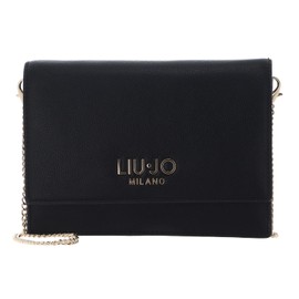 POCHETTE LIU JO AA5221E0033 Handy and practical clutch bag with gold chain and magnetic flap closure. It has three compartments, one with zip and several internal pockets for cards and documents.