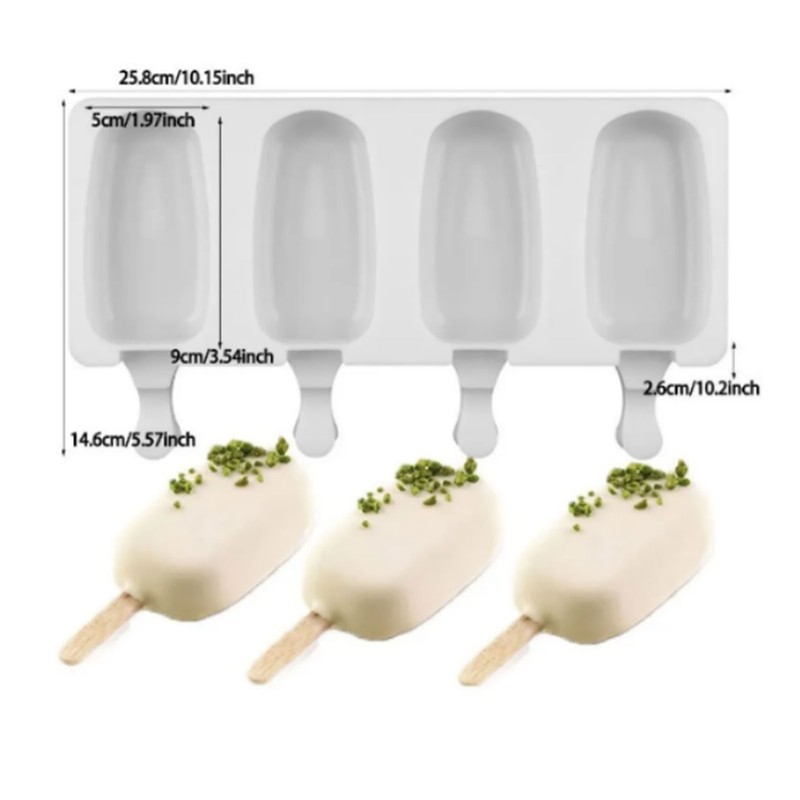 Ice Cream Mold Reusable Smooth Surface Soft Silicone Safe Easy