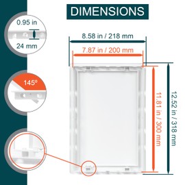 8" x 12" White Plastic Access Panel. Service Shaft Door Panel. Plumbing, Electricity, Heating, Alarm Wall Access Panel for Drywall. Bathroom Services Access Hole Cover.