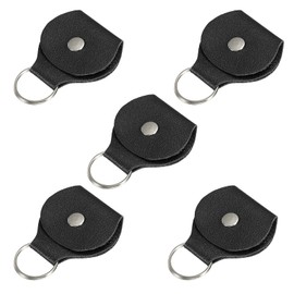 MECCANIXITY Guitar Picks Holder Case Artificial Leather Black for Guitar Pack of 10