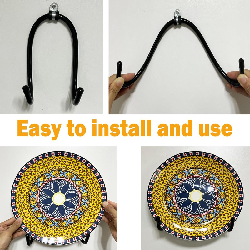2 Pack Adjustable Plate Hangers,Wall Mount Plate Display Stands Holders,
