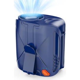 ZipVorb 2025 Portable Waist Fan, 6 Speeds 14000RPM Strong Airflow, with Clip-on, 6000mAh Rechargeable Battery up to 31H Working Time, Wearable Belt Shirt Fan for Outdoor Jobsite(Blue)