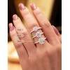IMOLOVE Moissanite Engagement Ring for Women, Moissanite Wedding band for
