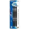 BAZIC GR8 Black Oil-Gel Ink Pen w/Rubberized Barrel (3/Pack)