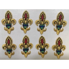 Unbranded fleur de lis patch saints logo lot of 8 pcs iron on applique 1 1/8" tall