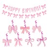 1 Piece Of Bow Birthday Flag And 6 Pieces Of