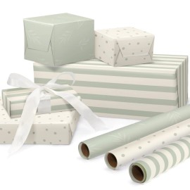 Zicoto Beautiful Gift Wrapping Paper Rolls for All Occasions - Set of 3 Quality Roll