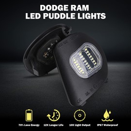 KanSmart For Ram Puddle Lights Compatible with 2010-2019 Dodge Ram 1500 2500 Accessories Mirror Puddle Light Ram 3500 4500 5500 LED Side Mirror Turn Signal Puddle Lamp