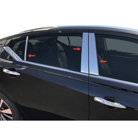 Made in USA! Compatible with 2019 Nissan Altima Chrome Pillar Post Trim 6PC Stainless Steel