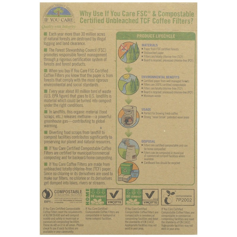 If You Care Coffee Filter #2 Cone Brown 100 Ct