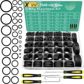 XBVV 1540 Pcs 32 Size O-Rings Kit Nitrile Rubber O Ring Assortment with 4 Hook Set for Various Car Auto Vehicle Repair Plumbing Pressure Washer Air or Gas Sealing Connections Resist Oil and Heat