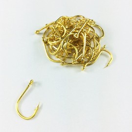 Orurudo Fishing Tackle qb500044a02n0 Iseuni Fish Hooks with Tubes (No. 3, 4, 5, 6, 7, 8, 9, 10, 11, 12), 40 to 50 pieces each, Gold, Total of 450 pieces, Set with Dedicated Case