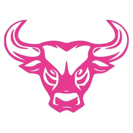 2 Pack - Mean Bull Decal Vinyl Sticker Graphics for Car Truck SUV Van Wall Window Laptop | 5.5" Width X 4.092" Height | Pink HGC1291