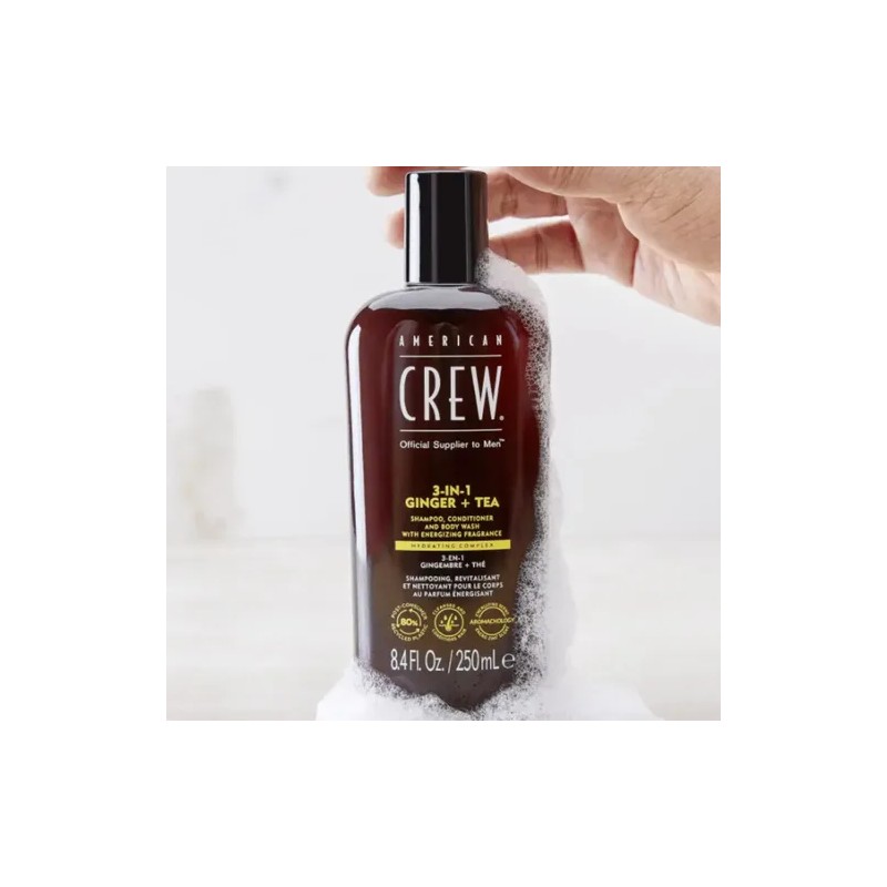 Shampoo Acondicionador Y Gel 3 En 1 American Crew Ginger+tea