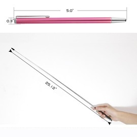 Telescopic Teachers Pointer,Teaching Pointer Stick for Classroom,Metal Hand Retractable Pointer Extended Length 25Inch, Handheld Presenter Whiteboard Pointer (Rose Red)