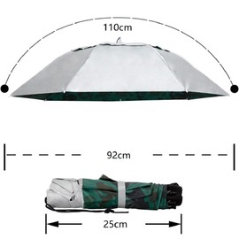 siawadeky Folding Hat-shaped Umbrella, UV Protection, Full Light Blocking, Compact Umbrella on Head, Free Both Hands, Rain or Shine, Outdoor Use, Shopping, Gardening, Outdoor Work, Fishing, Sports