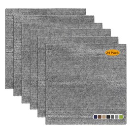 AKIVIDA Carpet Tiles Peel and Stick, 12”x 12” Non-Slip Self Adhesive Squares Carpet Floor Tile, 24 Pcs DIY Reusable Waterproof Carpet for Living Room Bedroom