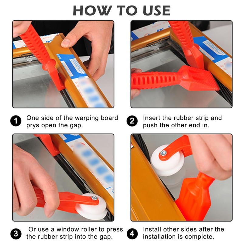 Modonghua Window Glazing Tool Set, 4 Pieces, Heavy Duty Glazing