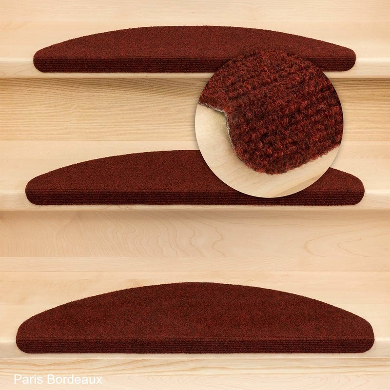 Kettelservice-Metzker Ramon Half Round Stair Mats Bordeaux Pack of 1