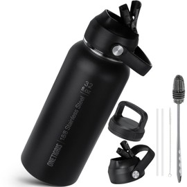 OneTigris Stainless Steel Water Bottle, Water Bottle, 0.9 L High Capacity, Sports Bottle with Good Insulation Effect for Bike, Camping, Yoga, Gym, Airsoft, 32 oz