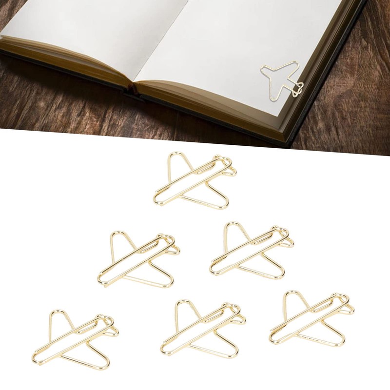 100pcs Paper Clips Portable Anti Electroplating Gold Cute Shaped Metal