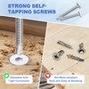sourcing map 30Pcs M5x16mm White Hex Washer Head Self Tapping