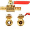 6 Pcs Brass Ball Valve, 3/8" Hose Barb Pipe Tubing