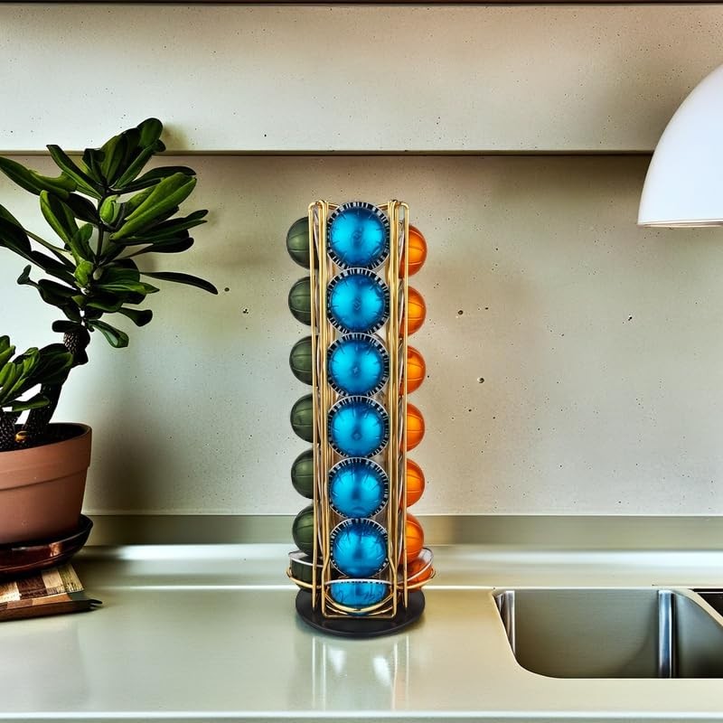 Meelio Coffee Vertuo Pod Holder Carousel Stand for 28 Nespresso