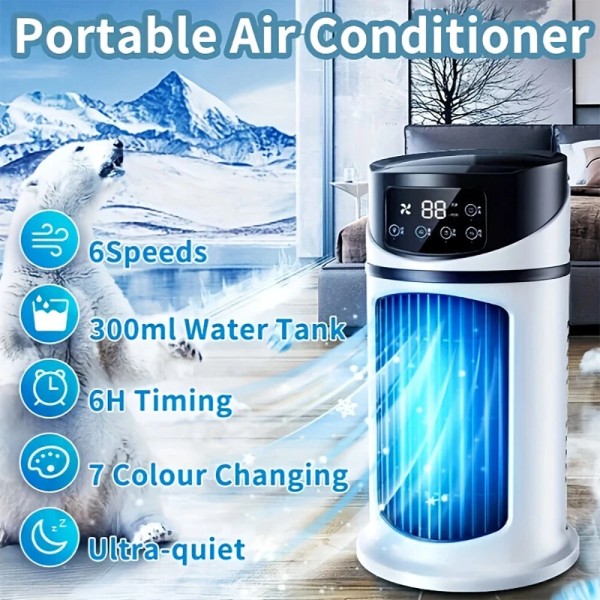 Humidifier Portable Air Cooler Fan LED Mini AC Air Conditioner