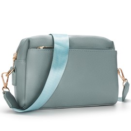 molshine Small Crossbody Bags for Women PU Leather Shoulder Bag Ladies Handbag Purse with Adjustable Wide Strap for Travel Shopping Daily HB040(Blue)