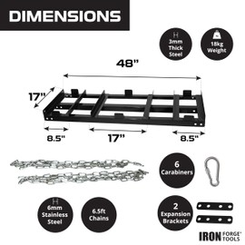 Iron Forge Tools Drag Harrow - Driveway Pull Behind Grader - Lawn Tractor Attachments for Tractor, ATV, UTV, Mower, ATV - 4 Feet Heavy Gauge Welded Steel - Powder Coated - Black