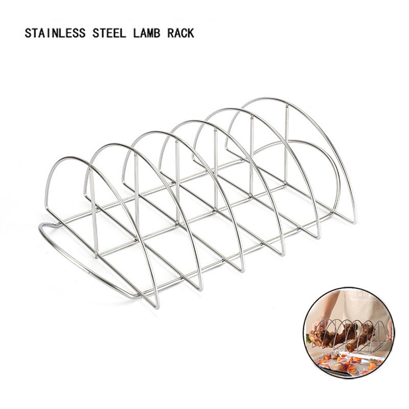 Stainless Steel Barbecue Bracket Rib Rack Barbecue Grilling Rack Non
