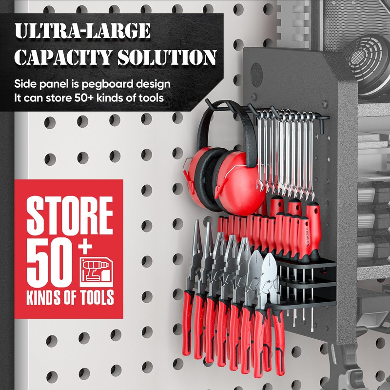 Power Tool Organizer Wall Mount, Large 8 Drill Holder Wall