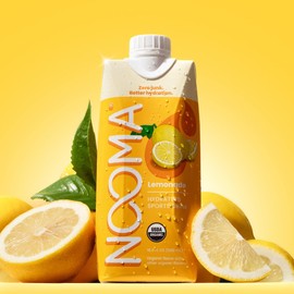 NOOMA - Hydrating Sports Drink - Electrolyte Drink with Organic Coconut Water - Organic & No Added Sugars - Rapid Hydration - 30 Calories & 505mg Electrolytes - Lemonade - 12 Pack (16.9oz each)
