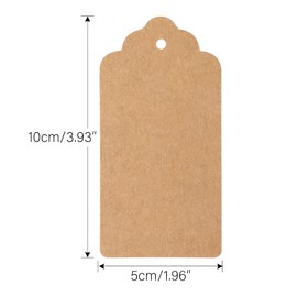 100 PCS Kraft Paper Gift Tags with String Blank Tags Vintage Wedding Favor Hang Tags with 66 Feet Natural Jute Twine Retangle Tags for Crafts