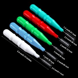 50 Counts Braces Brush for Cleaner Interdental Brush Toothpick Dental Tooth Flossing Head Oral Dental Hygiene Flosser Toothpick Cleaners Tooth Cleaning Tool(Red, White, Green, Light Blue)