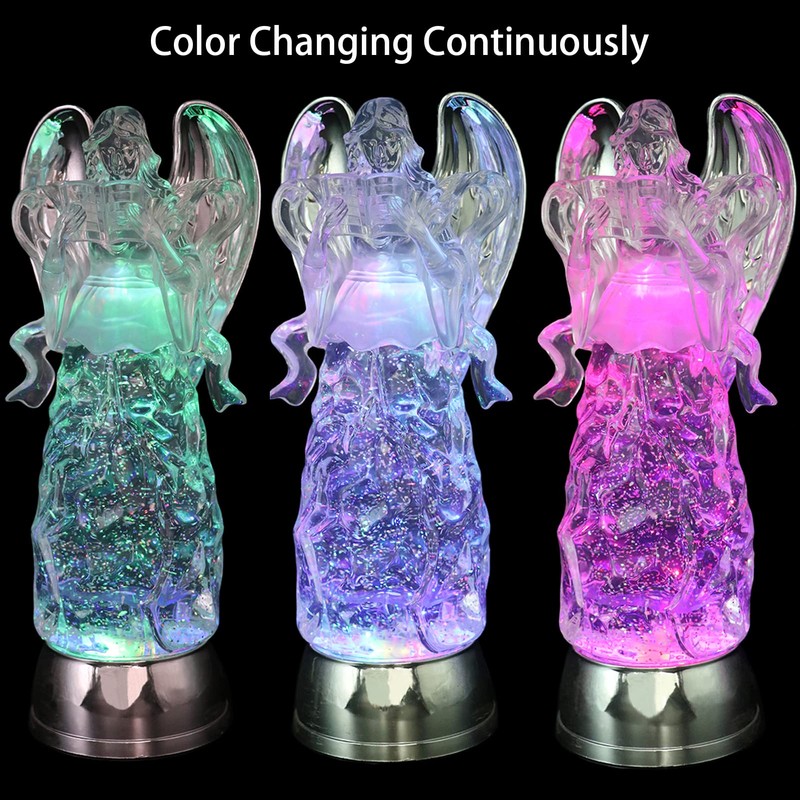 DRomance 11" Angel Snow Globe Lantern Battery Operated with 6