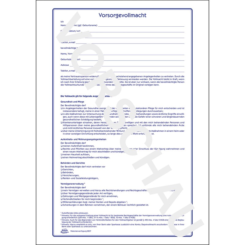 PATIENTEN-VERFÜGUNG